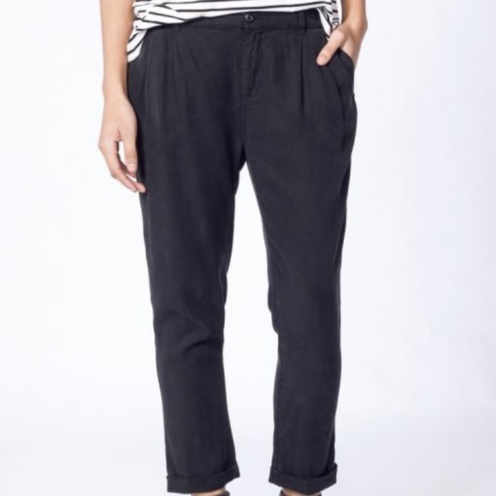Wildfang X Obey Charlie Black Cropped Trousers Size Small